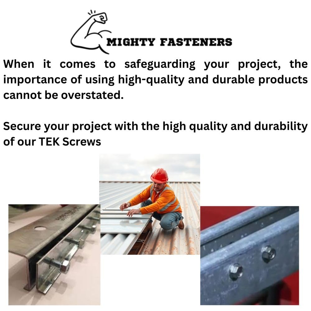 Self-Drilling Screws, TEK Screws, Grade 410 Stainless Steel, #14 X 2 Hex Washer Head, Ideal for Metal Applications, Pack of 250