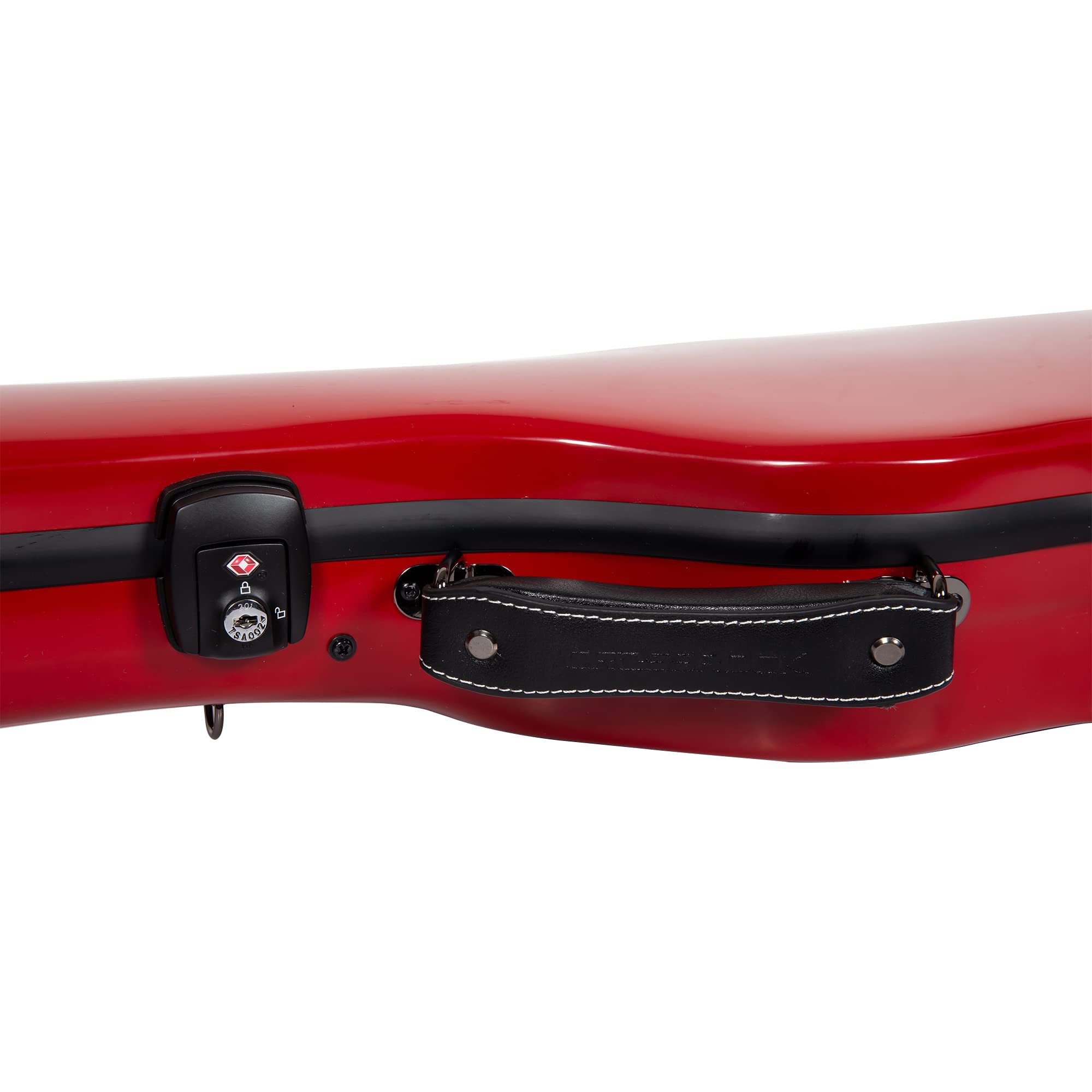 Crossrock CRF1020BURD Étui rembourré pour ukulélé baryton 100% fibre de verre 15 mm d'épaisseur Rouge