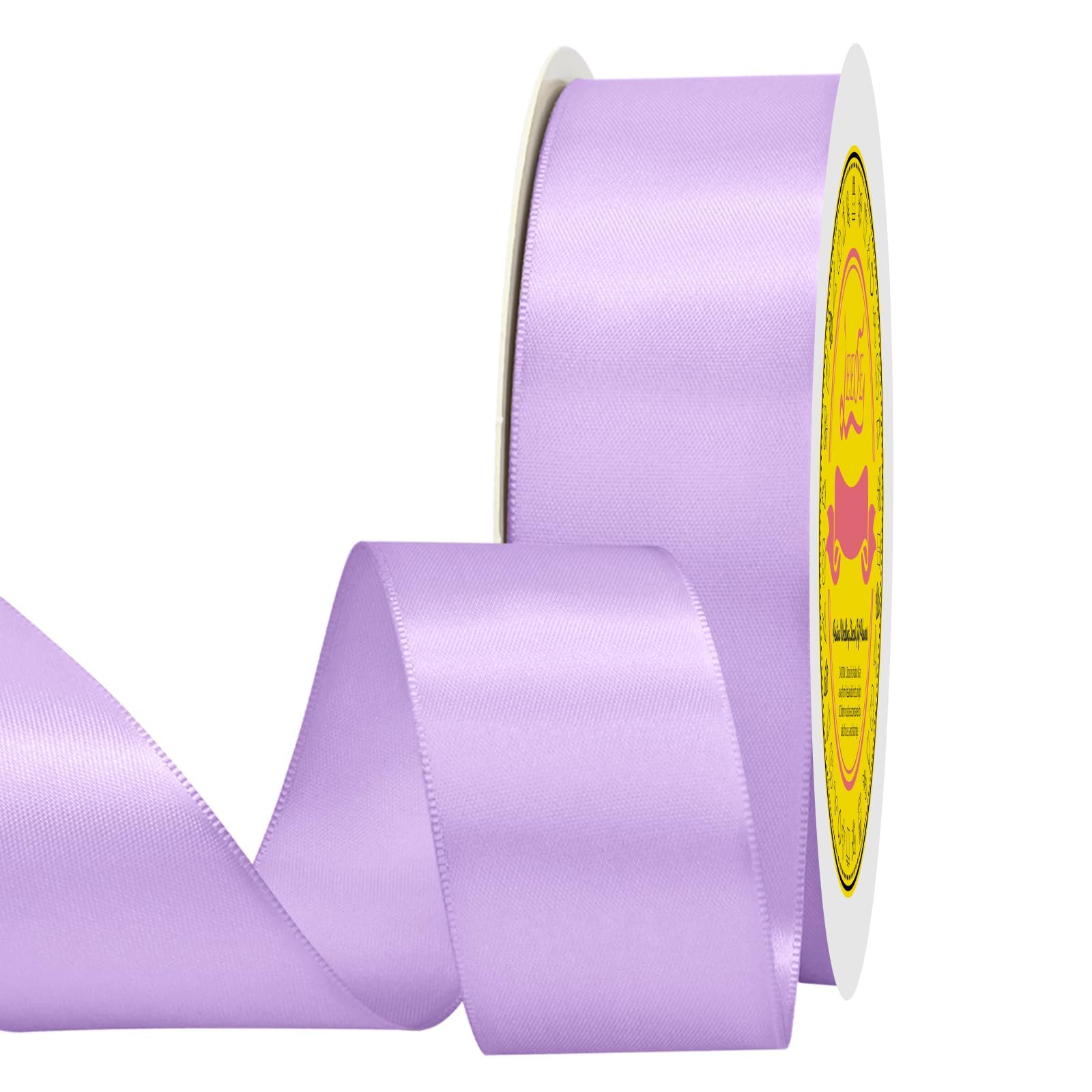 Double Face Light Purple Satin Ribbon 1-1/2 inch X 50 Yards for Gift Wrapping Very Suitable for Weddings Party Hair Bow Invitation Decorations and More