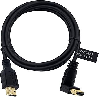 Poyiccot 8K HDMI 2.1 Cable 6feet，8K HDMI 48gbps 90 Degree Down Angle HDMI Male to Male HDMI 2.1 Cable with 8K 60Hz Video and 3D HDR for TV/Xbox /PS4 /PS5(M/M Down)