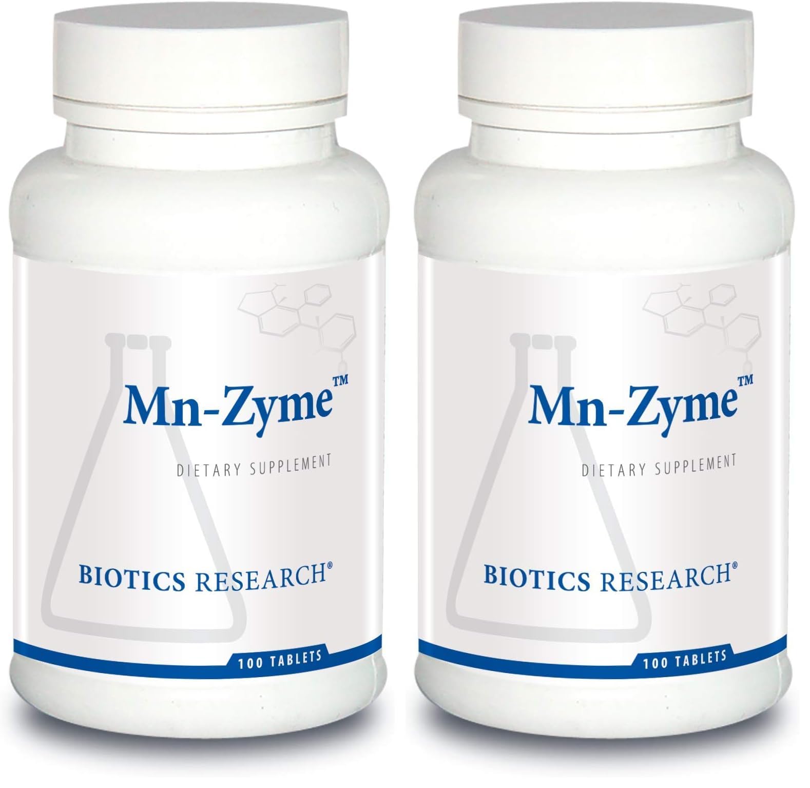 Biotics Research Mn Zyme, Manganese, Trace Mineral, Antioxidant, Metabolism Support, Healthy Cholesterol, Bone and Cartilage Development. 100 Tablets (Pack of 2) 100 Count (Pack of 2)