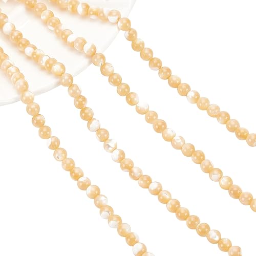 NBEADS Aproximadamente 168 cuentas naturales de concha de trokid cuentas espaciadoras redondas de concha natural de 0197in cuentas de concha para