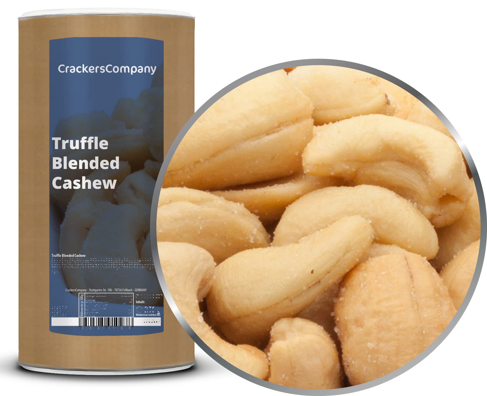1 x 700g Trüffelöl Cashewkerne geröstet mit Meersalz Weisses Trüffelöl Luxus Snack vegetarisch vegan glutenfrei laktosefrei 18 % Protein für Feinschmecker