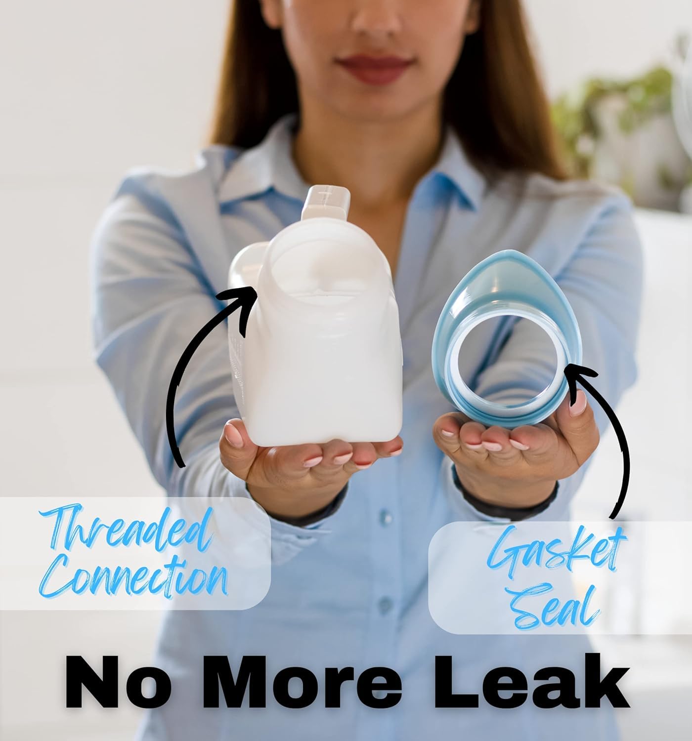 CUREPACK Female Urinal Spill Proof 1000 ml Urinal for Women & Men - Pee Funnel - Unisex Bed Pan - Portable Urinals for Women - Sturdy Female Urination Device for Car Travel, Road Trip Essentials - Image 3 thumbnail