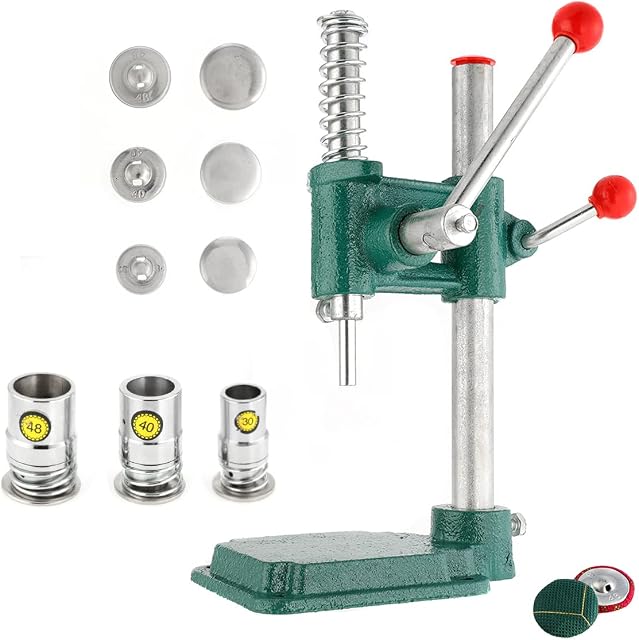 Dyna-Living Handmade Fabric Cover Button Machine Button Maker DIY Tool with 3 Molds (diameters 18, 25, 30mm) and 300 Pcs Buttons