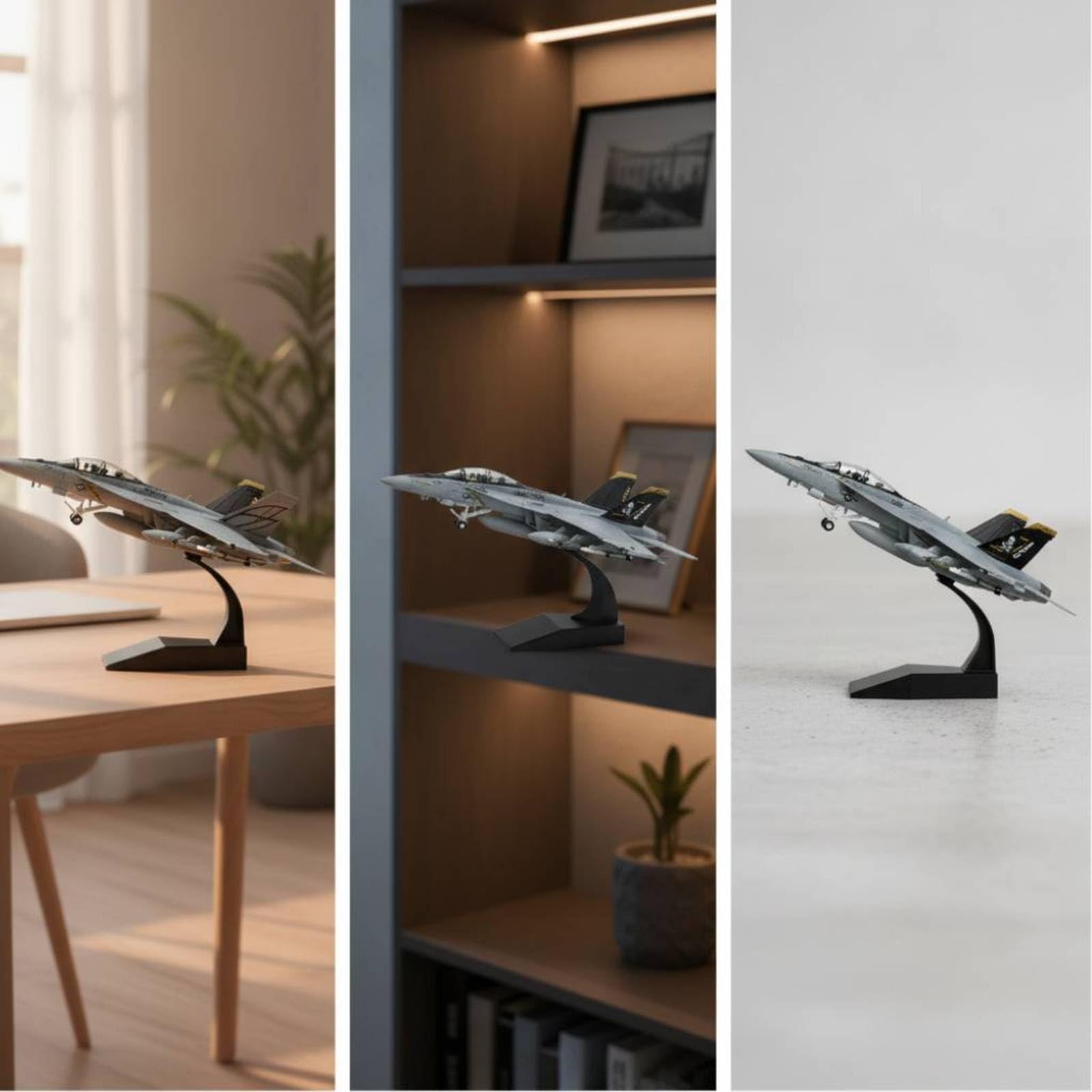 Modellino in 1:100 Stabile Aereo in Lega con Piedistallo Accattivante Velivolo Militare Miniatura per Mensola, 1 100 F/A-18F