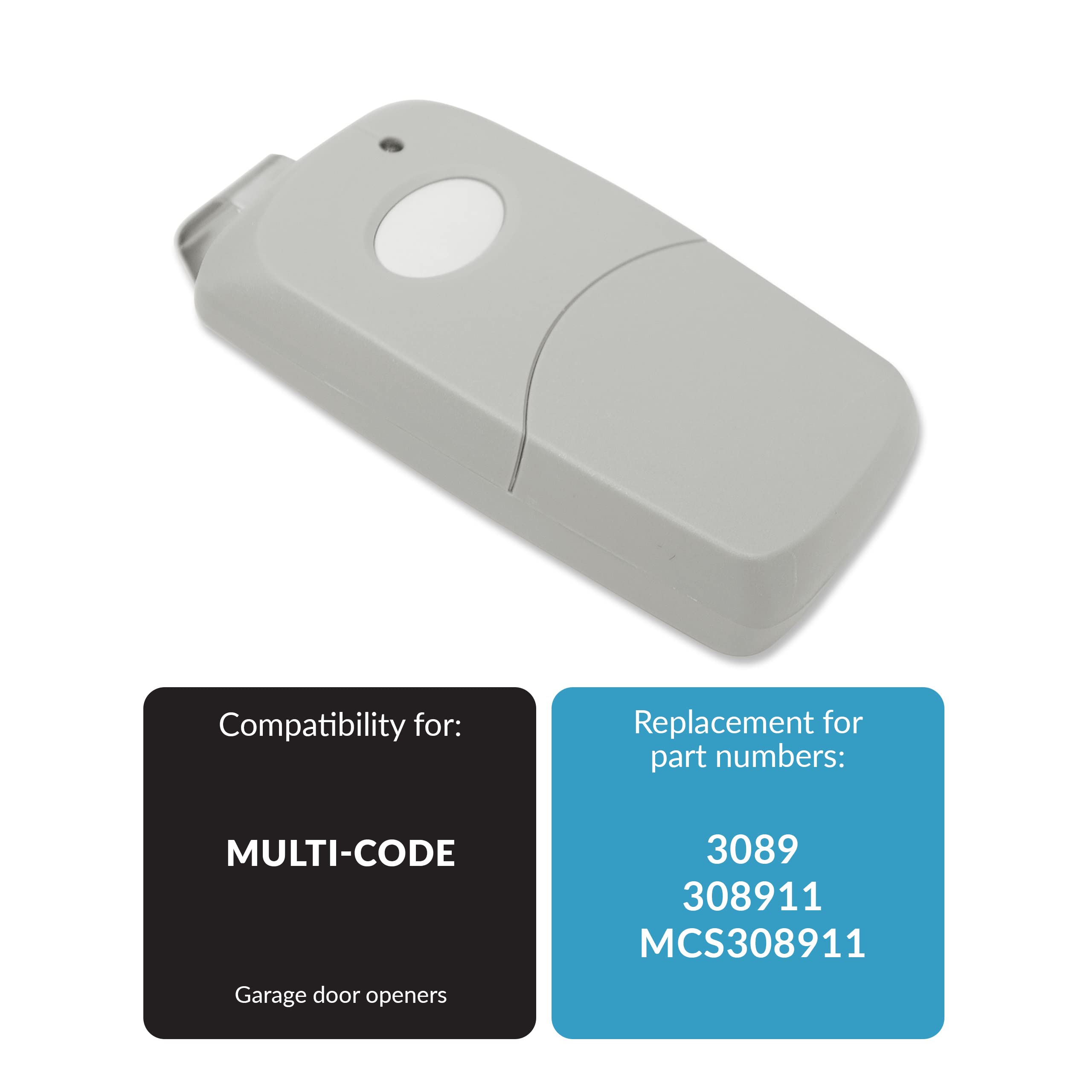 Reemplazo remoto de puerta de garaje para Linear Multi-Code 3089 308911 MCS308911 (blanco) (2 unidades)