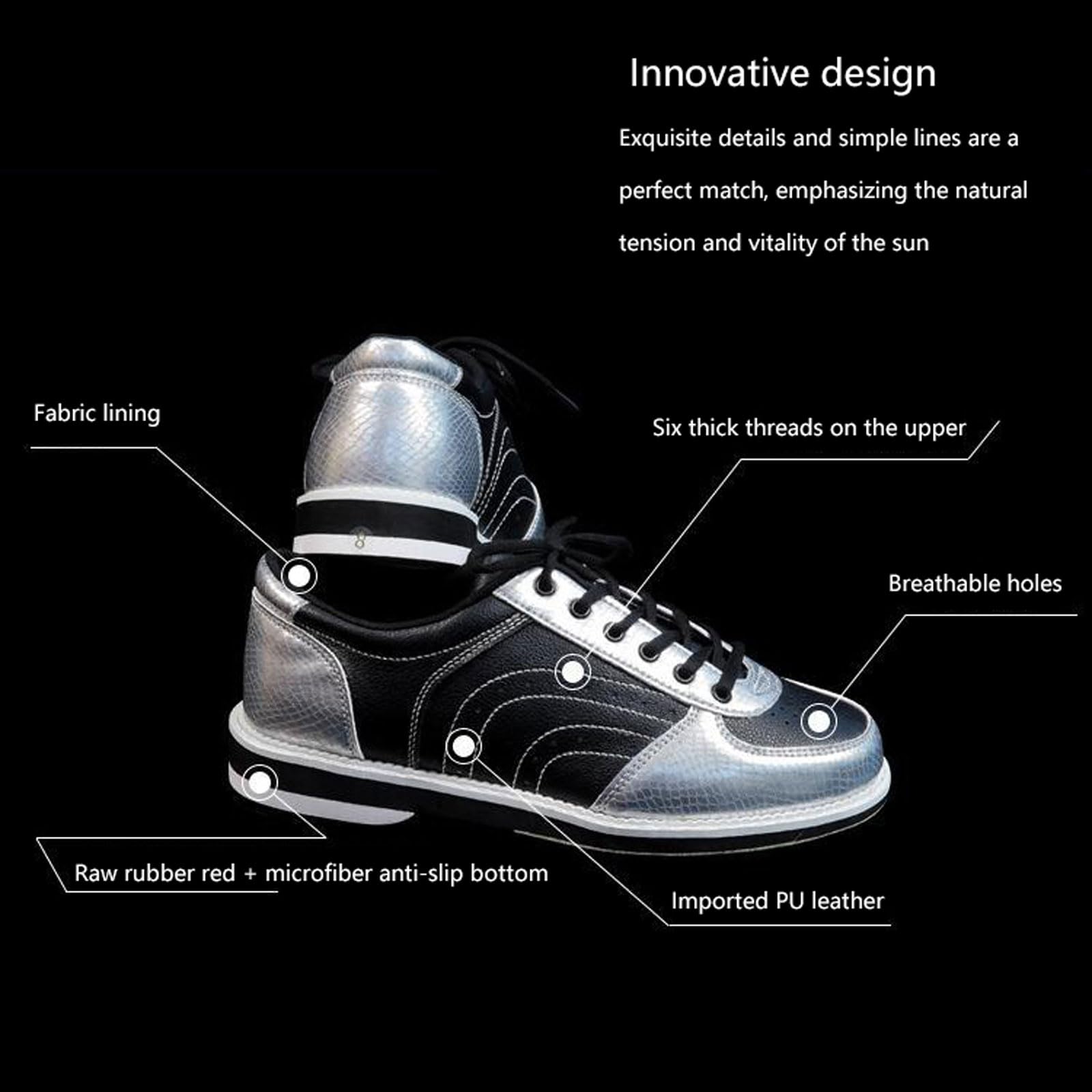 Unisexe Chaussures de Bowling,Chaussures De Bowling Hommes/Femmes,Chaussures D'entraînement De Bowling,Respirantes Antidérapantes,Casual Bowling Entraîneurs,pour L'intérieur Et L'extérieur
