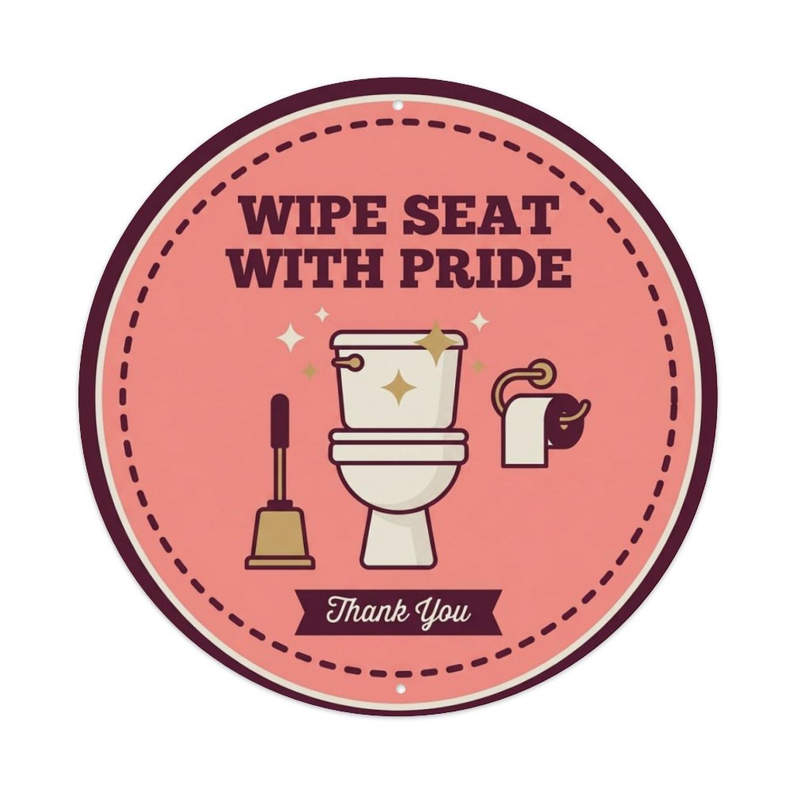 Toilet Clean Bathroom Reminder Wipe Seat With Pride Metal Tin Sign