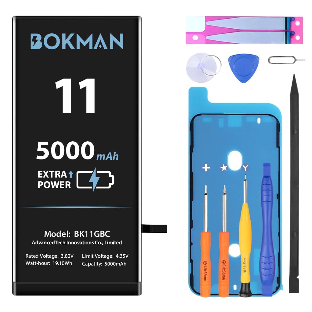 Amazon | Bokman iPhone 11 バッテリー 5000mAh 3.82V 互換 交換