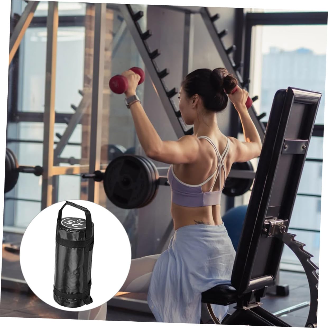 1 Satz Trainingsgewichtstasche aus PVC und Stoff für Fitness