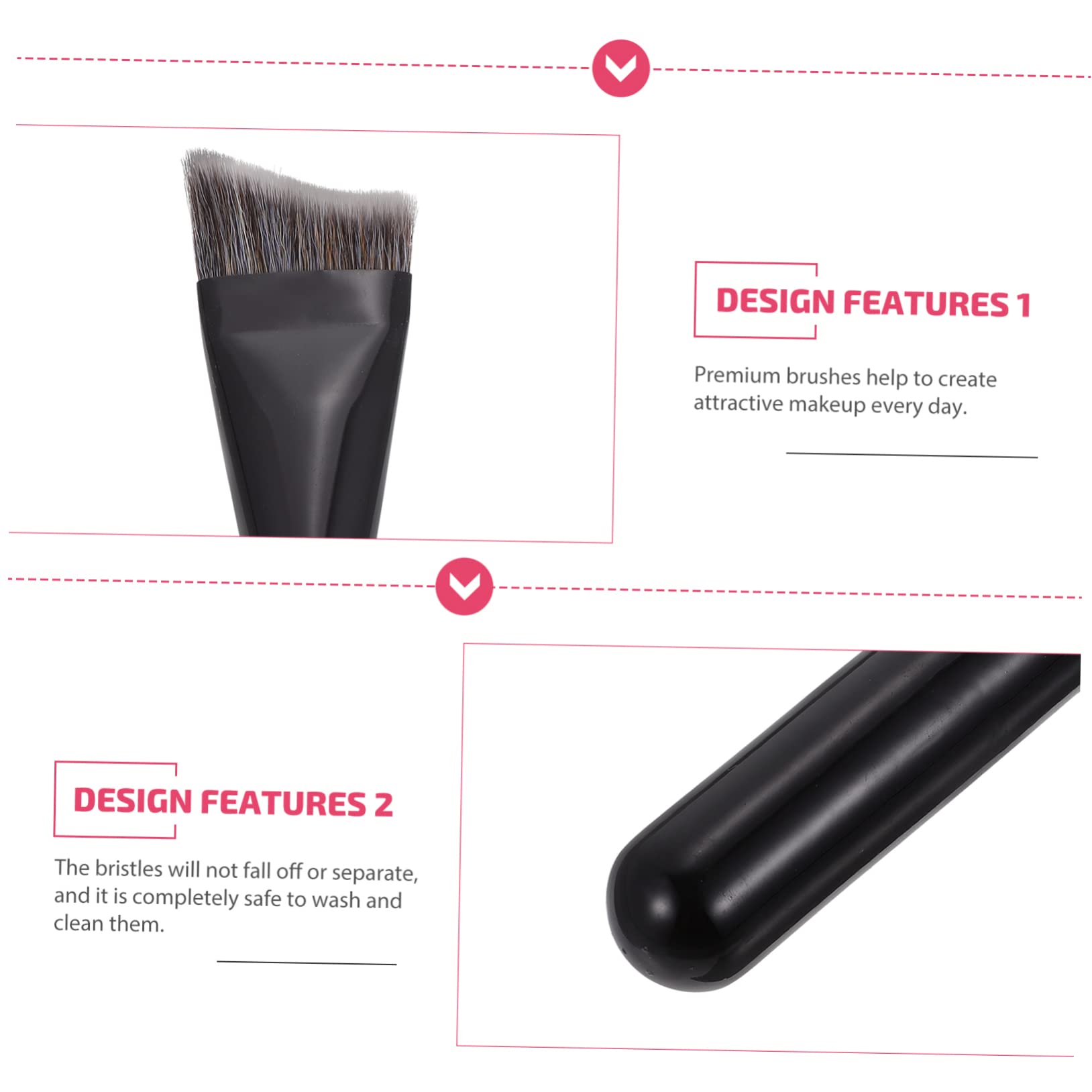 Healvian 1Pc Bright Black Wooden Handle Makeup Brush Versatile Fixed Contouring Brush for Home Salon Use Comfortable Touch for Makeup Application