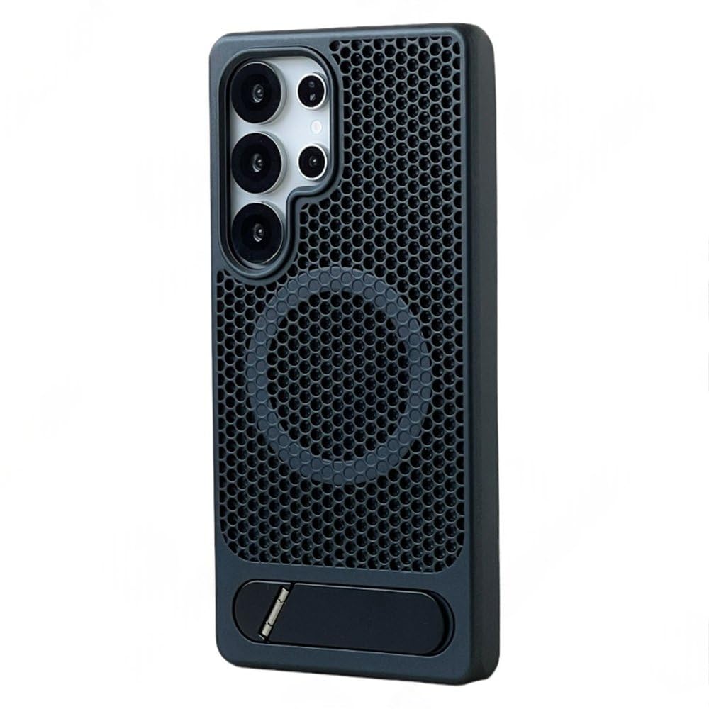 Coque rigide mate Samsung S25 Plus avec support d'objectif en alliage et maille alvéolée - 8