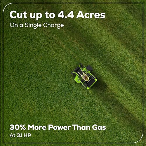 Image of Greenworks 60V 60 inch MaximusZ Zero Turn Riding Lawn Mower, (2) 20.0Ah + (4) 8.0Ah Batteries and 1.5kW Fast Charger