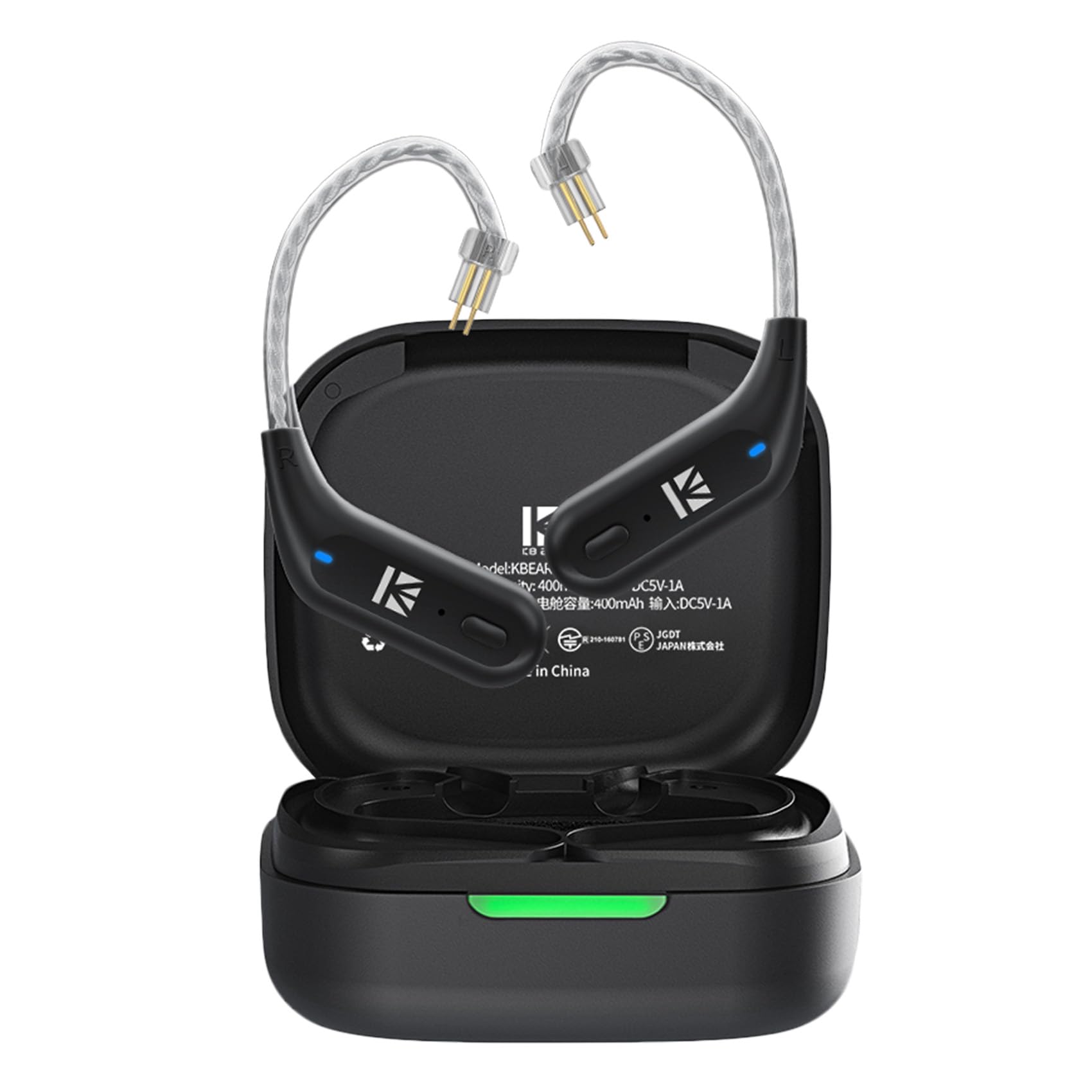 KBEAR BT15 PRO IEM Bluetooth Adapter, Bluetooth 5.4 Module, Waterproof Ear Hook Extra Long Battery Life Wireless Cable, 0.78MM 2-Pin Cable for KZ ZST/ZSTX/EDX/ES4/AS10 IEM