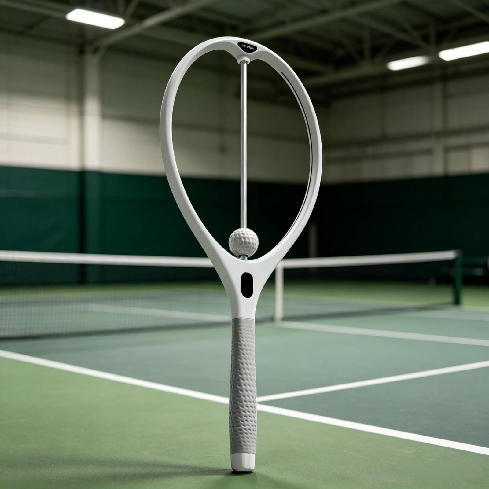 Baoblaze Dispositivo di Allenamento Tennis Racchetta Attrezzo Palestra Strumento Pratica con Asta Guida E Palla Integrata in Alluminio Impugnatura Antiscivolo