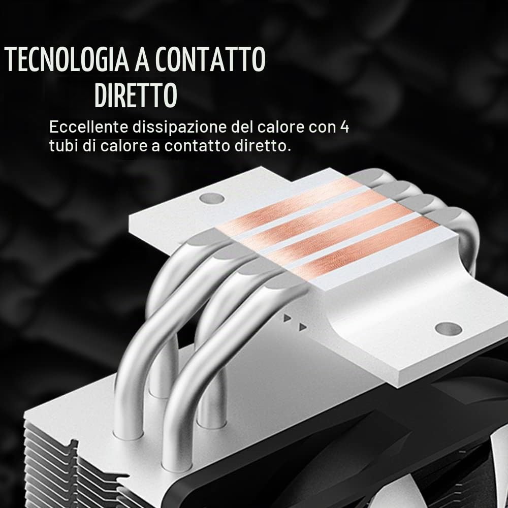 ID-COOLING SE-214-XT ARGB Refrigeratore CPU 4 Heatpipes Refrigeratore Aria CPU ARGB Light Sync con Connettore per Scheda Madre (5V 3-PIN) Ventola CPU per Intel/AMD, Compatibile LGA 1700