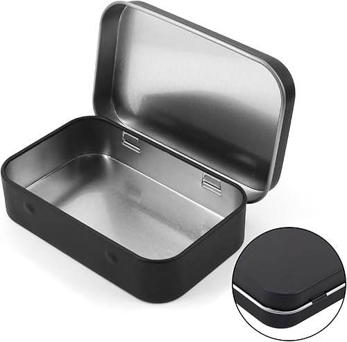 Miniatura 4 de Murtenze 12 recipientes de metal con bisagras, caja de almacenamiento portátil con tapa abatible para joyería de boda, contenedor de bálsamo labial,