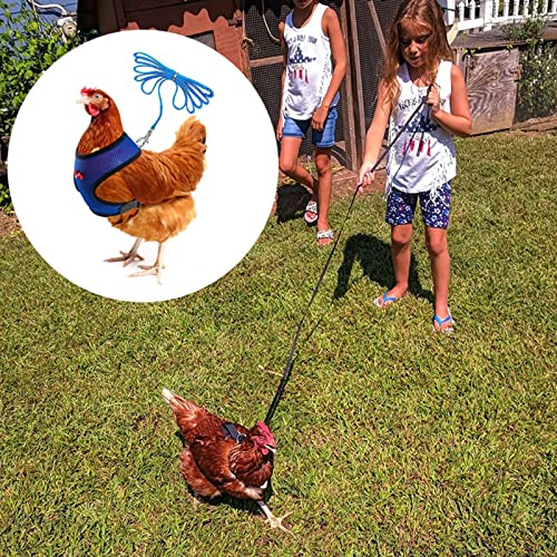 2 Stück Hühnergeschirr mit Leine, Verstellbares Hühner-Geschirr mit Leine, Atmungsaktiv Hühnerwestem, Trainingsgeschirr Haustiergeschirr für Huhn, Henne, Ente Oder Gans Lauftraining