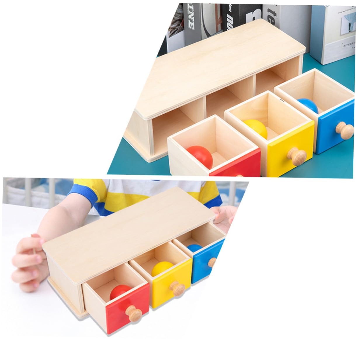 Hohopeti Giocattolo Educativo per Anni Round-Ball Drawer in Materiale Sicuro Aiuto Didattico per Riconoscimento Colori e Oggetti Gioco Genitore-Figlio per Apprendimento Precoce