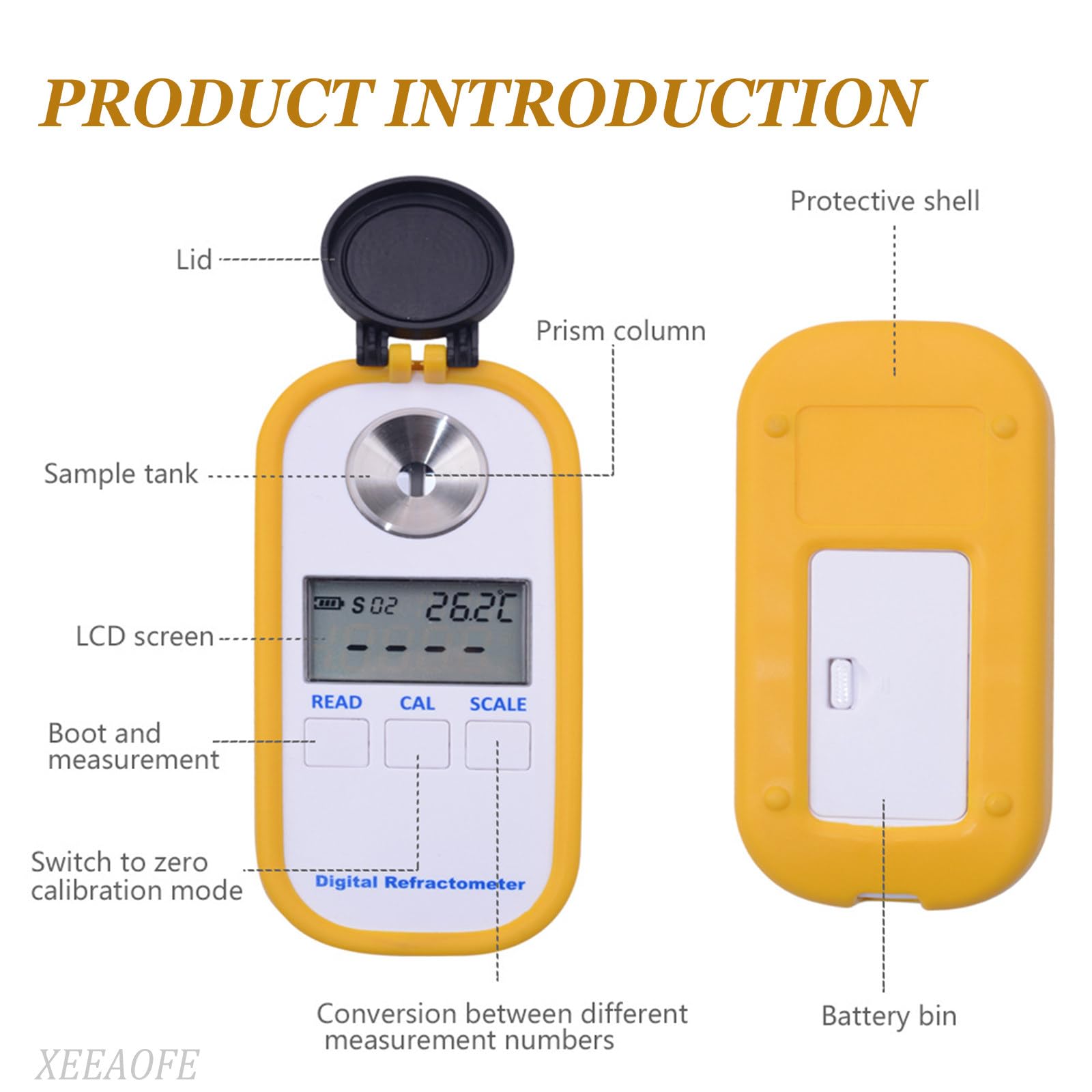Tester Refrigerante Rifrattometro, Tester Digitale Manuale per Tester di Scarico Diesel Autoveicolo Autoveicolo, Intervallo di Scala 0‑90%
