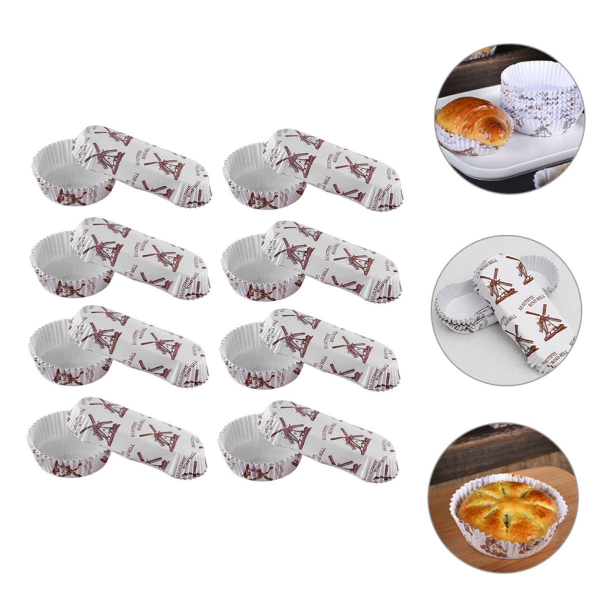 200 Stück Teiliges Cupcake Papierförmchen Hitzebeständig Lebensmittelecht Vielseitig Einsetzbar für Muffins Kuchen Backen Geburtstag Hochzeit Party