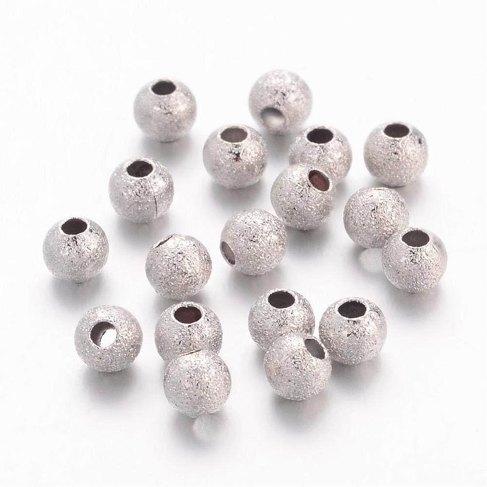 Julz Beads Antique Silver 100 Stardust Metal Spacer Beads - 4Mm - Tone - Round - P00341j Size 4