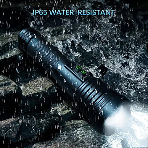 Ultrafire Rechargeable Flashlight 2500 High Lumens, Super Bright Led Tactical Flashlights, 5 Light Modes Zoomable Ip65 Waterproof Brightest Flashlight With Cob Light #TOP5