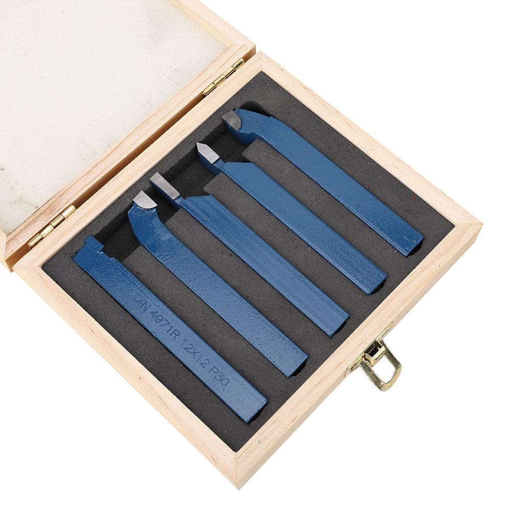 Torno herramienta de torneado, 5pcs Torno herramienta de carburo con punta de soldadura conjunto de herramientas de torneado de piezas de máquina herramienta para tornos generales(10×10mm)