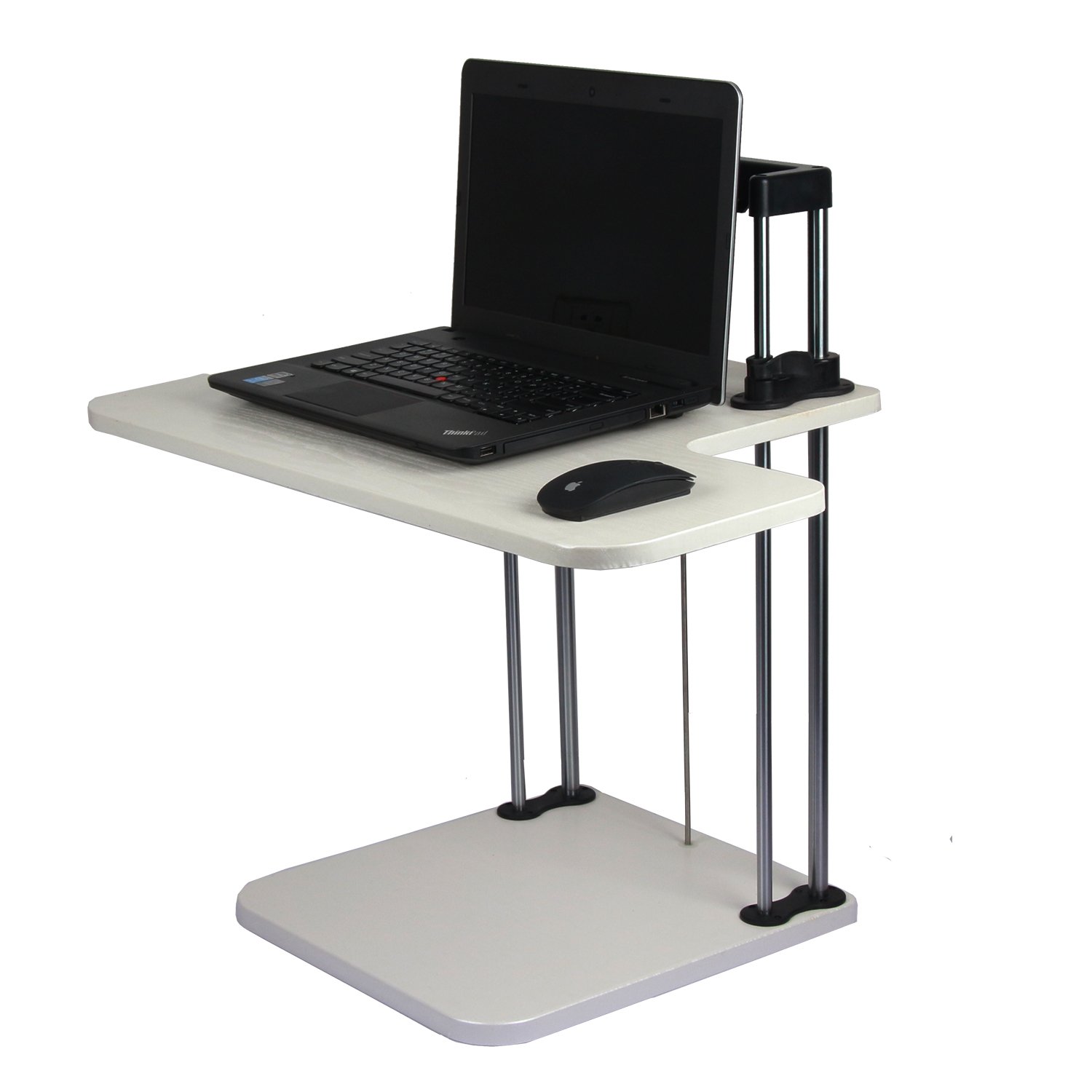 tecmac Adjustable Height Stand Steady Standing & Sitting Desk Converter | White
