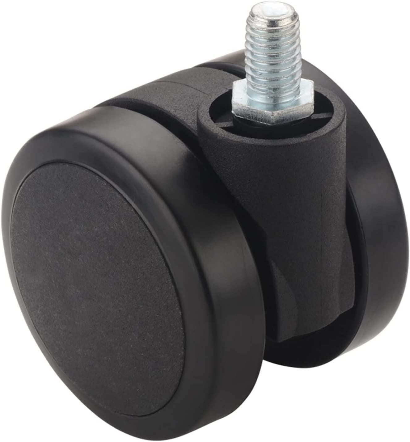 Threaded Twin Heavy Duty Alloy Black Caster Wheels Set of 5 Pcs for Revolving Chairs, Office Chair/Cafeteria Stool, and Other Revolving Products