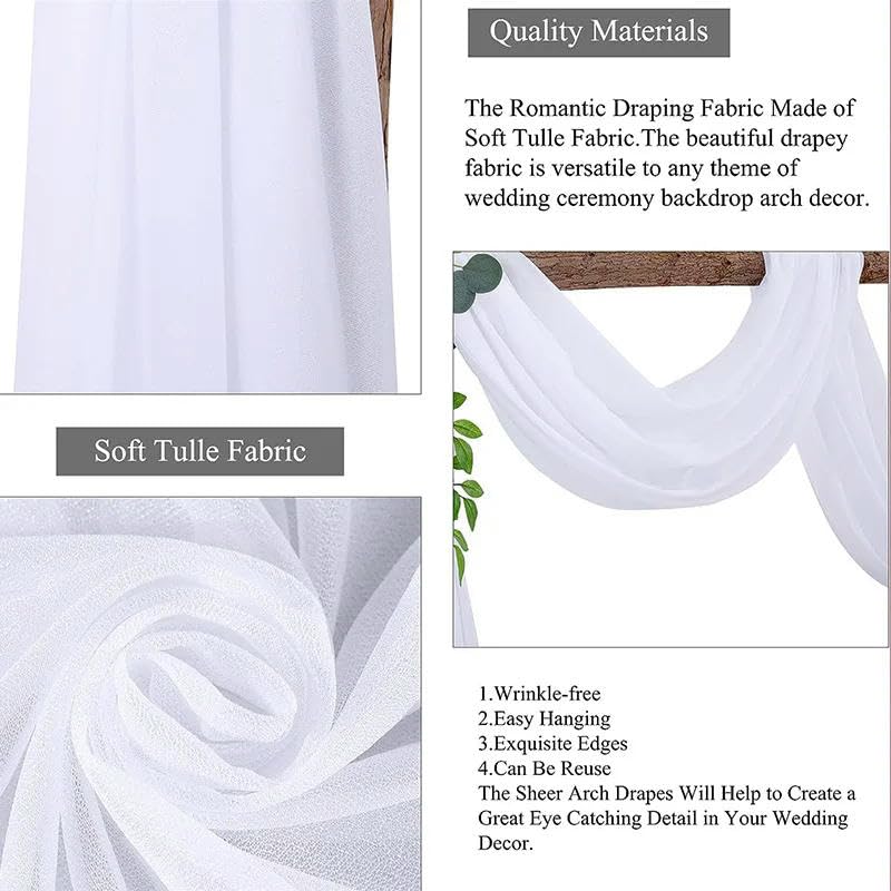 Hochzeitsbogen Stoff Hochzeit Decke Vorhänge Bogen Hintergrund Chiffon Stoff Gaze-Volant Vorhänge für Party Zeremonie Pograph Shooting Dekoration
