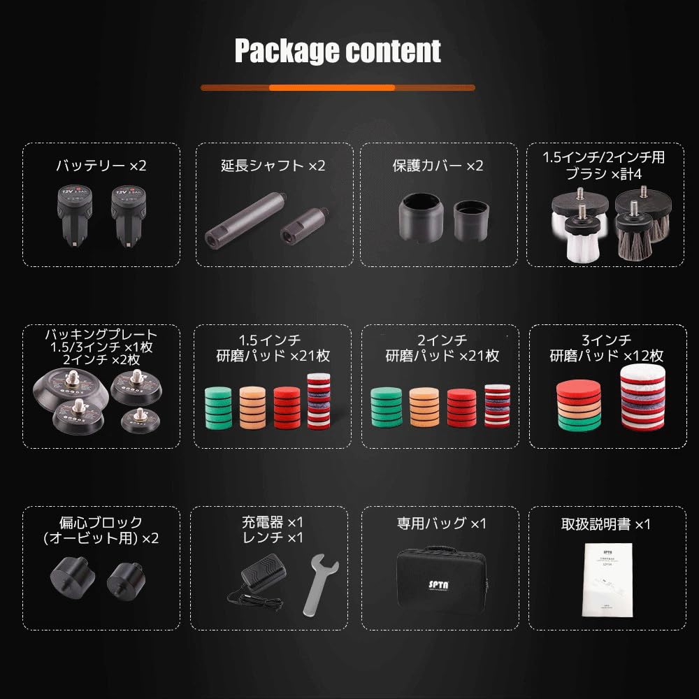 Amazon.co.jp: SPTA ミニ ダブルアクション ポリッシャー バフセット