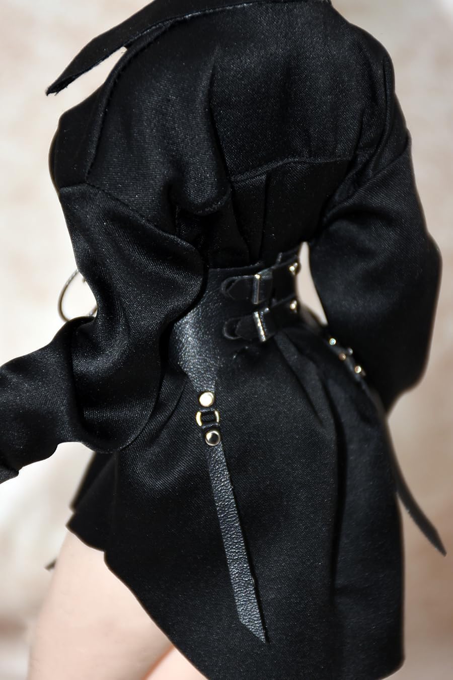 Fremego 1/6 Scale Female Clothes, Female Silk Shirt Pajamas Tops Belt Clothes Accessory for 12inch PH TBL Action Figure Body (1pc Black No.2 Belt)