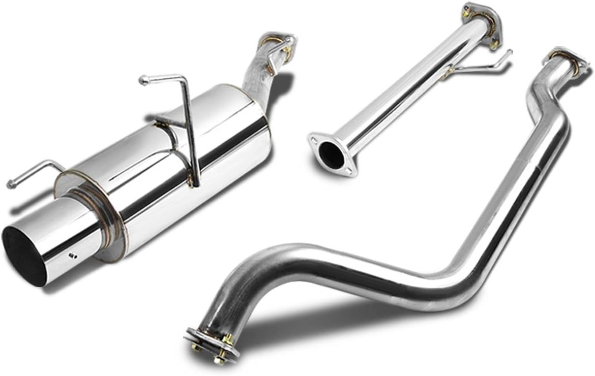 DNA MOTORING CBE-NS02 Stainless Steel Cat Back Exhaust System [Compatible with 02-06 Nissan Sentra SE-R/Spec V Sedan 4-Door]