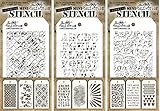 Tim Holtz - Nine Mini Layering Stencils - Latticework, Blossom, Gothic, Cargo, Bubble, Rays, Doily, Valentine and Hearts - aka sets 4, 5 & 6