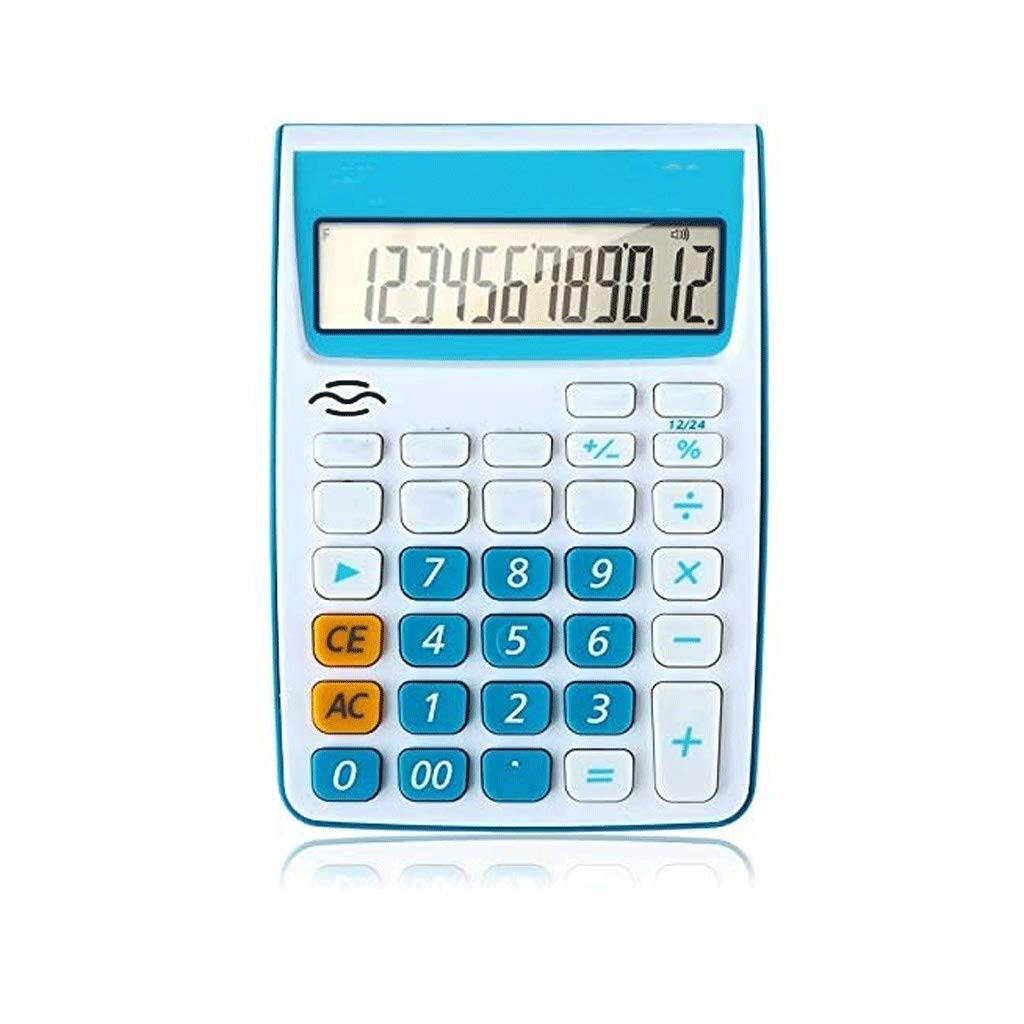 JFDBGU Funzione Standard Desktop Calcolatrice, batterie e Display LCD Alimentato Tilt Solar Hybrid, Tasti Grandi, Grande for la casa e L'Ufficio USA