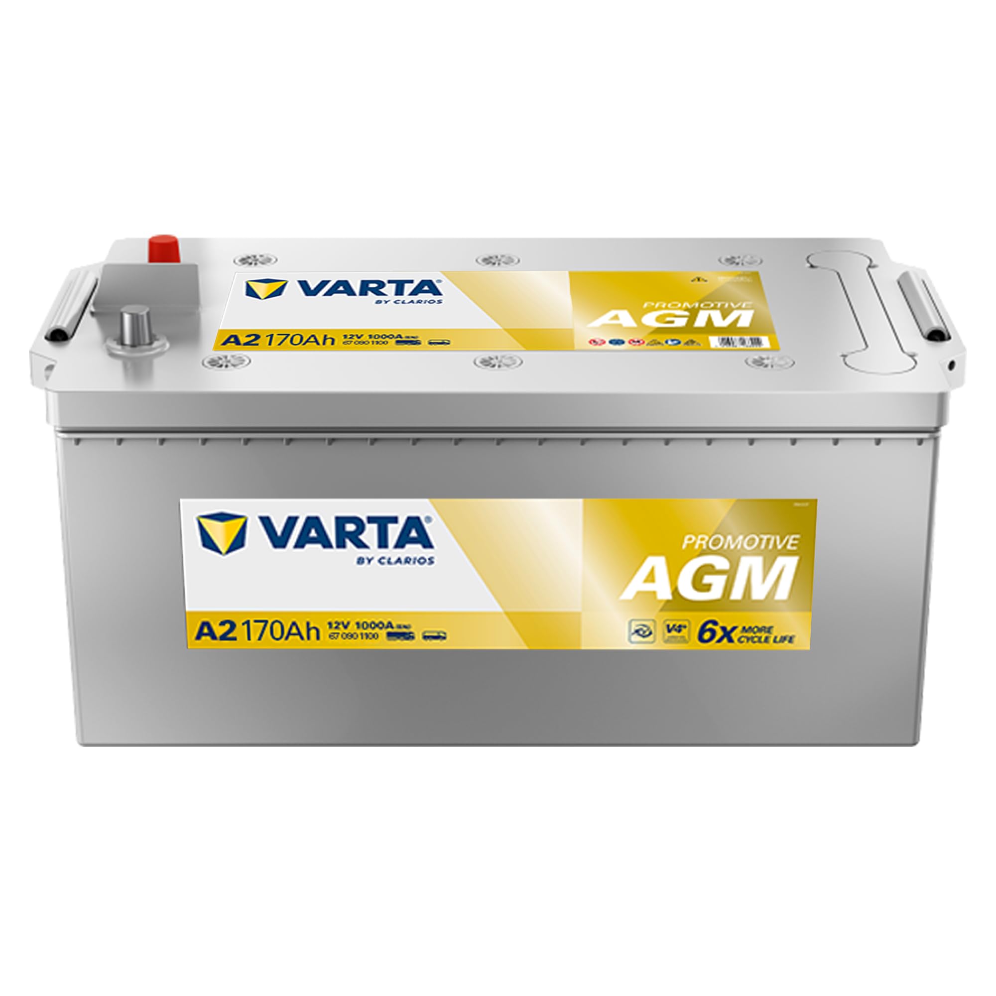 Batterie VARTA ProMotive AGM A2-12V 170Ah 1000A - 670901110 - Pour camions avec besoins énergétiques élevés