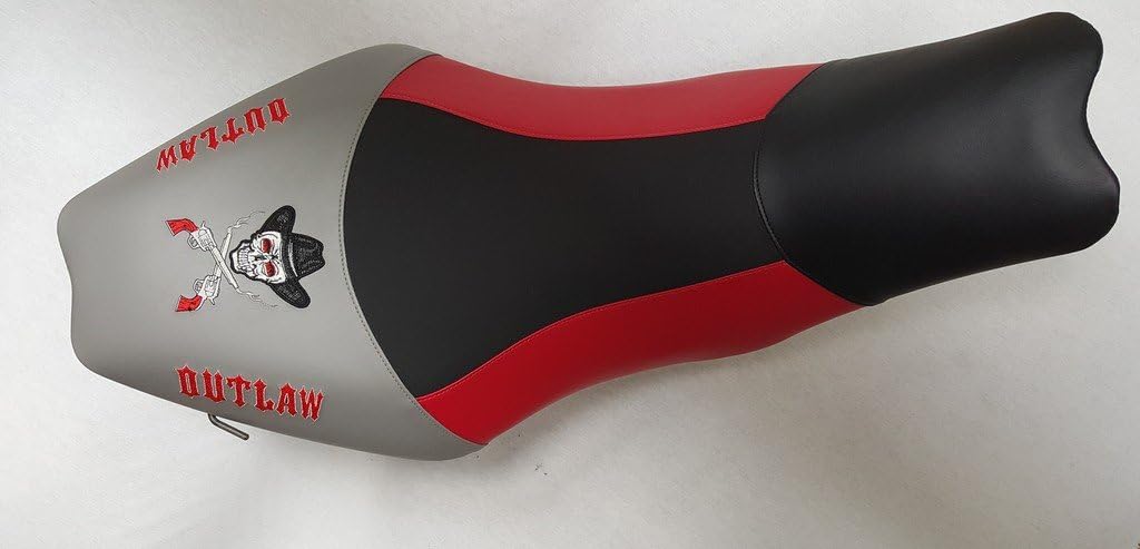 Polaris Outlaw seat Cover 450 500 525 2006-2008 - Black Gripper/red Sides/Gray Back- Outlaw Designs as Pictured