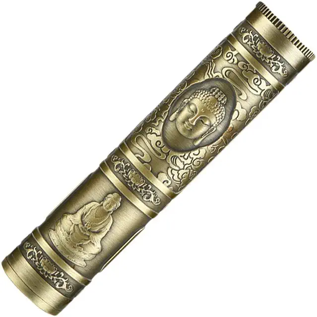 Boîte à encens métallique rétro pour bâtons d'encens, étui de rangement compact