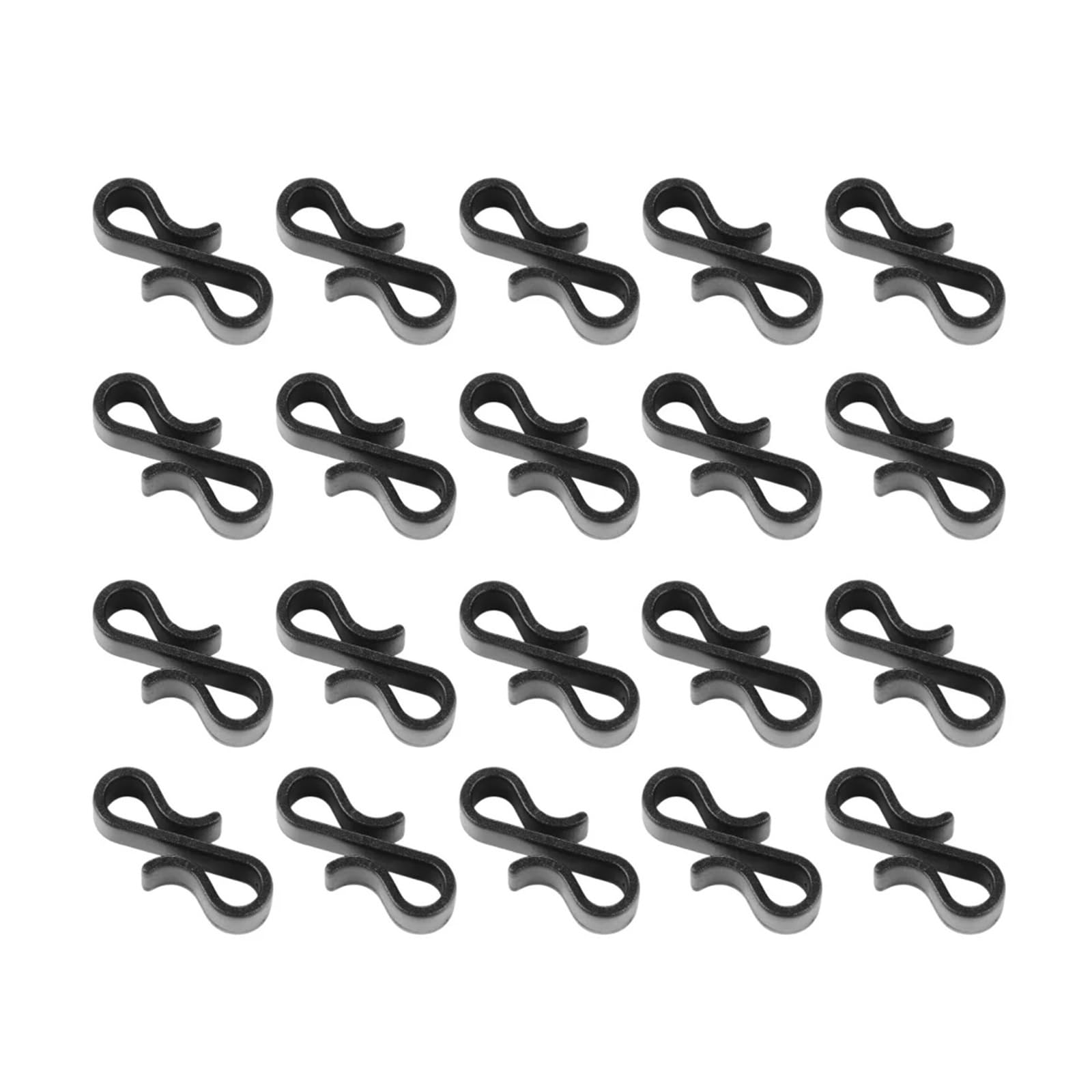 BAYNOPURIN Outdoor Light Hook 10-100PCS Plastic S-Shaped Hook Weatherproof Outdoor Camping DIY Decor Light Buckle for Hanging Decoration String Lights(50pcs-Black)