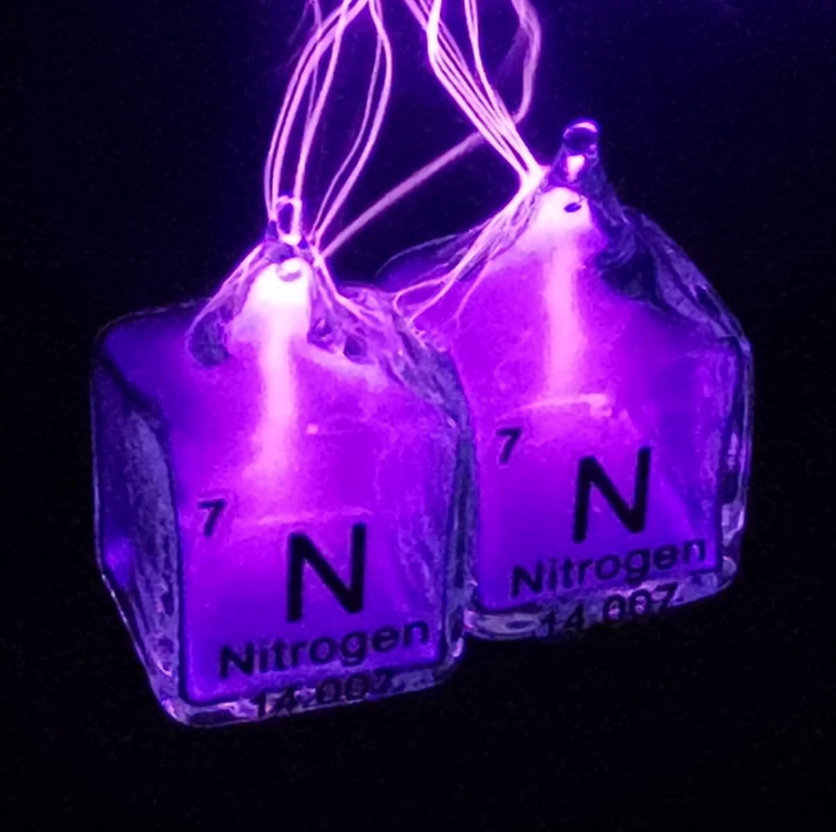 8pcs Rare Gas Glass Cube 10mm, Hydrogen Nitrogen Oxygen Helium Neon Argon Krypton Xenon, 99.999% High Purity, Scientific Laboratory Material, Periodic Table of Elements, Element Enthusiast Collection
