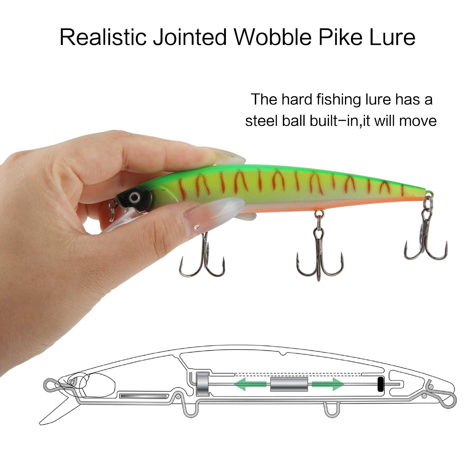 Vaskula 5 Leurres Brochet – Kit Pêche Carnassiers 14cm Avec Boîte De Rangement, Leurre Souple Réaliste Pour Truite, Bar Et Sandre En Eau Douce