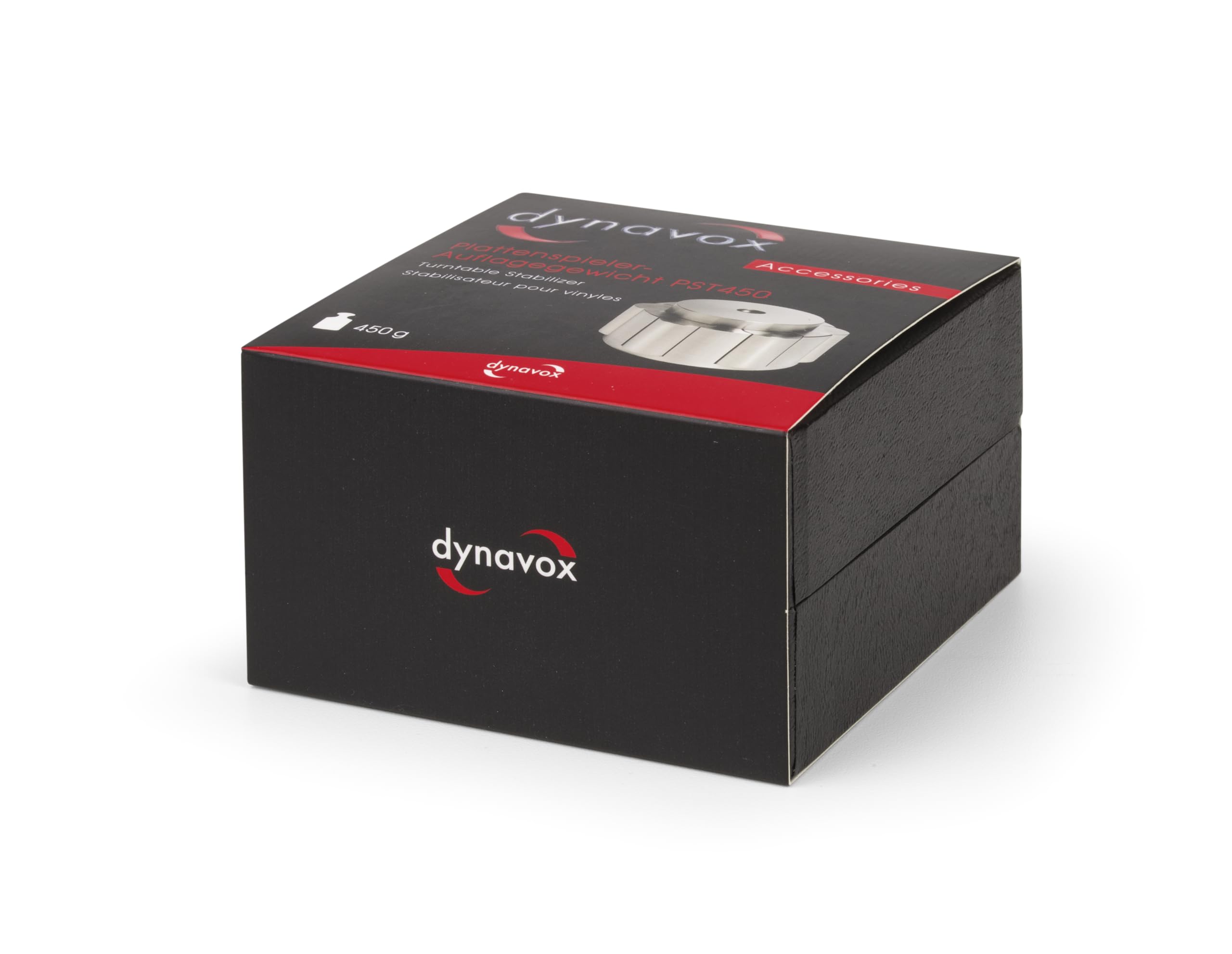 Dynavox PST450 stabilizzatore per giradischi, peso per dischi in vinile di alta qualità in acciaio inox, regolabile da 280 g a 450 g