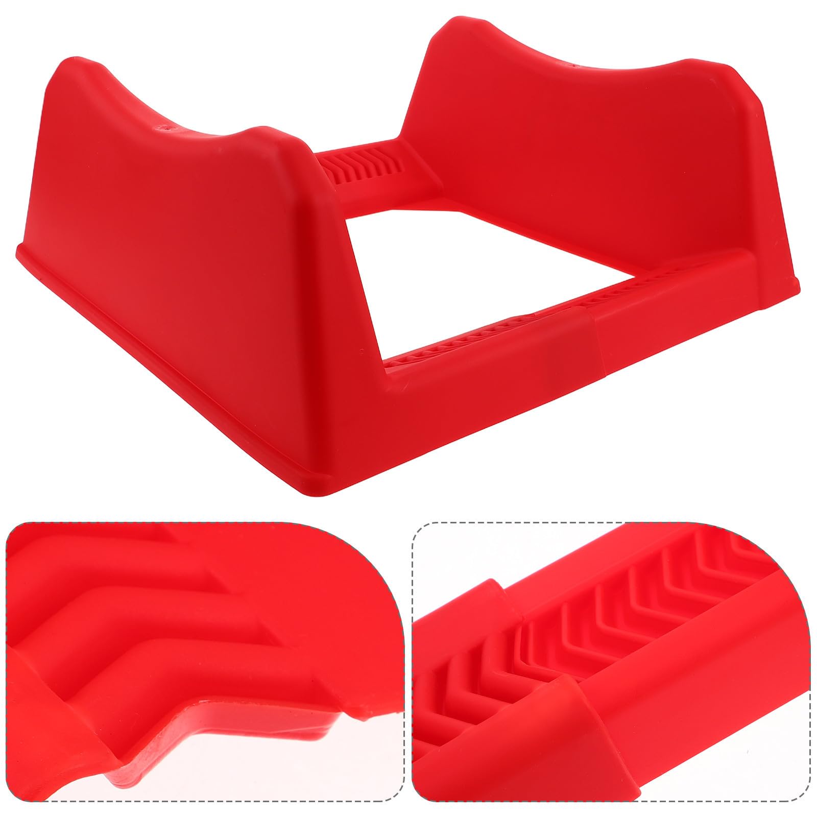 USHOBE Rastrelliera Porta Pneumatici in Plastico Rosso, Design Regolabile e Portatile, Scaffale Semplice ed Elegante per Garage e Spazi Commerciali