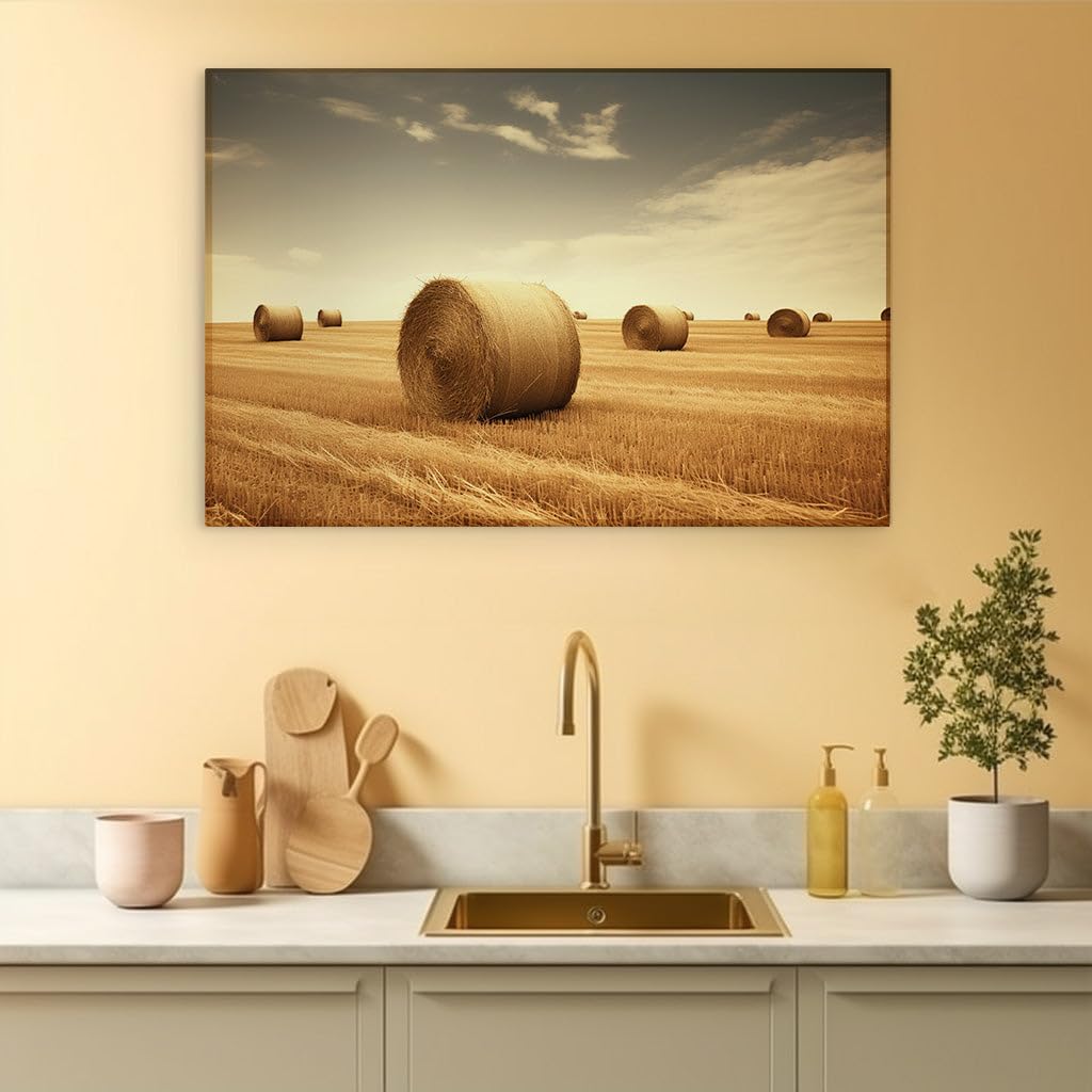 Canvas for Living room. Starry Night in the Coastal Haven: Where Sea Reflects the Town's Twinkling Charm, 27 x 18 inch Canvas Wall Art - Seascapes And Ocean - Zen Wall Decor - 69x46 cm (27x18 inch)