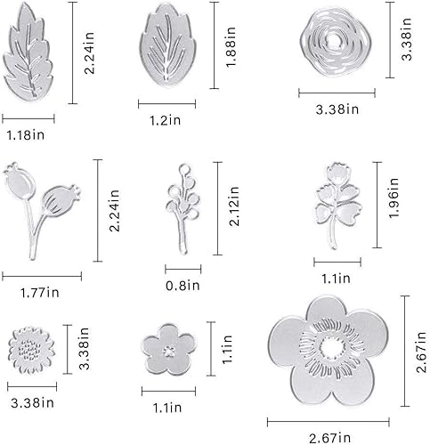 Miniatura 15 de Troqueles de corte de flores de metal para hacer tarjetas, patrón de simetría, hojas florales, troqueladas de flores de primavera, herramienta de 1