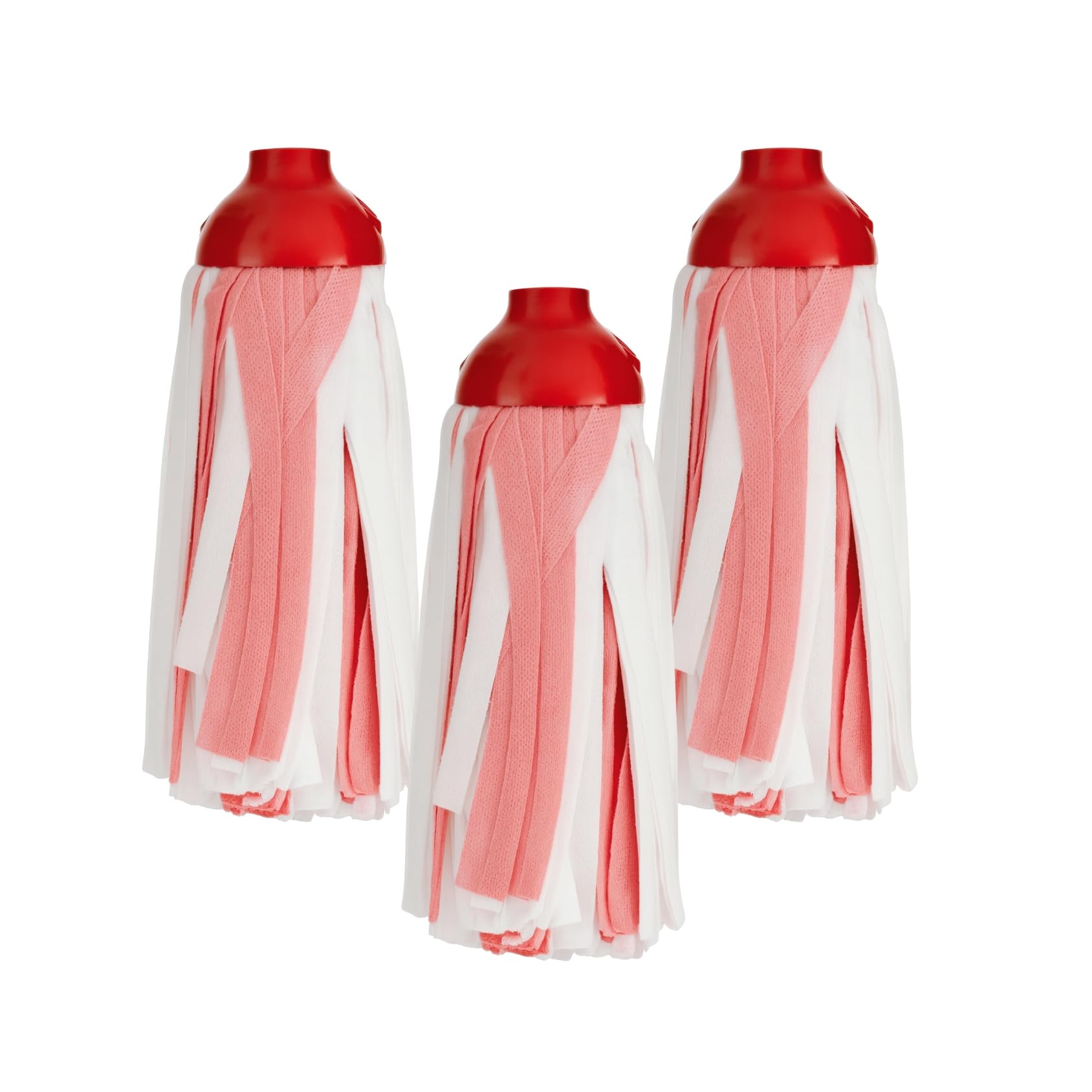 Homeshopa.com Red Homeshopa Synthetic Floor Mop Head, 3 Pack Super Absorbent Synthetic Cloth Strands, Versatile Easy-Clean Mop Refill For Home, Office & Commercial Use