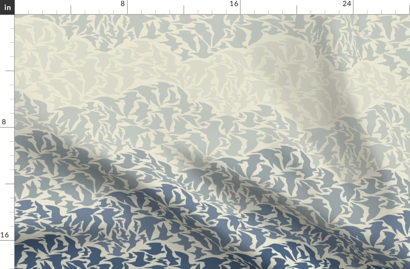 Spoonflower Fabric - Tale Pigeon Extinct Animal Endangered Bird Cloud Wave Flight Printed on Organic Cotton Sateen Fabric by The Yard - Sewing Quilting Apparel Home Decor