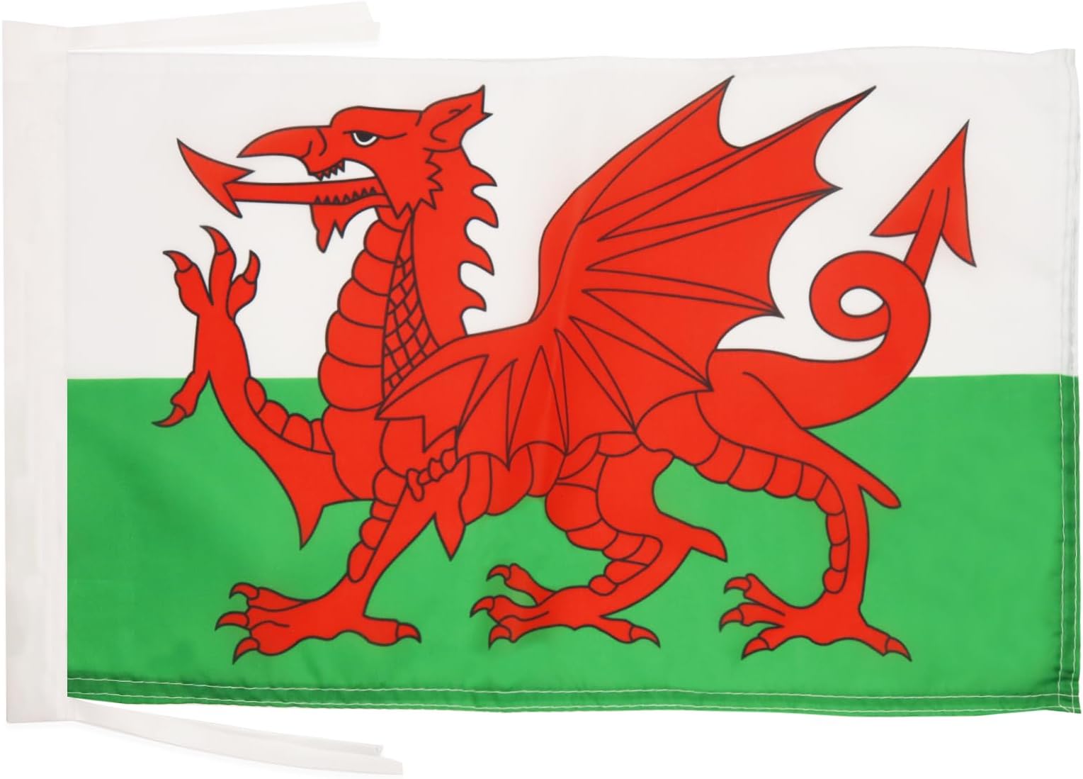 AZ FLAG - Wales Flag - 18'' x 12'' - 100% Polyester Welsh Small Banner with Two Cords - Fade Resistant - Vivid Colors - 18x12 in - 45x30 Cm